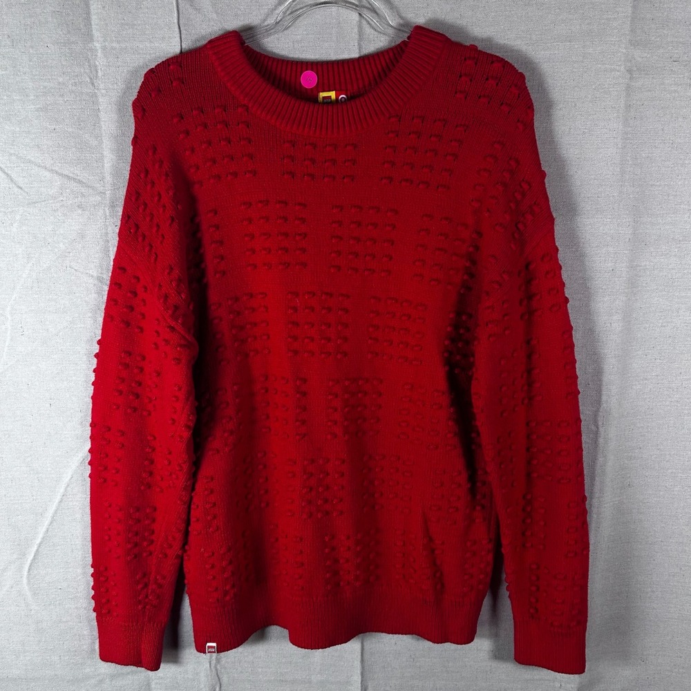 LEGO x Target‎ Red Textured Brick Stud Crewneck Sweater Mens Medium M